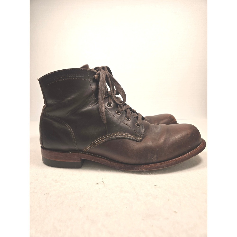 Wolverine 1000 Mile Boots Mens Size 10 Brown Leather Fair Condition USA Made